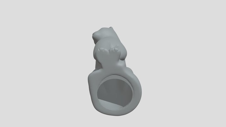 Kass - pea peeglis 3D Model