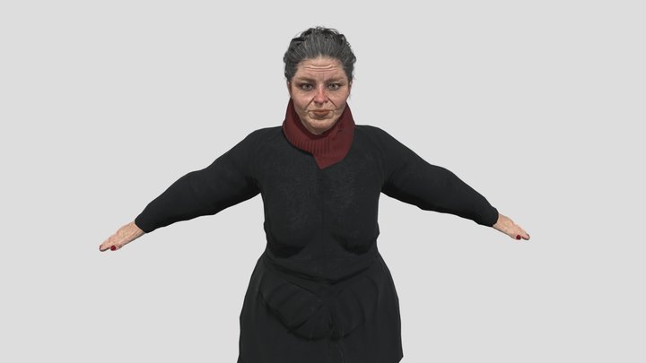 Grandma Nina - AAA Old Woman Realistic Character 3D Model