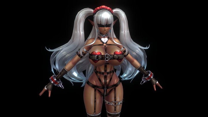 Anime style elf (rigged) 3D Model