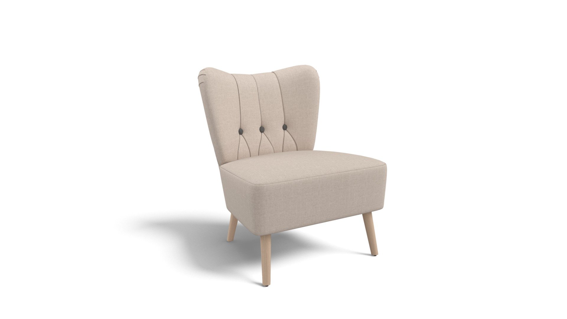 Charley Accent Chair, Biscuit Beige Download Free 3D model by MADE