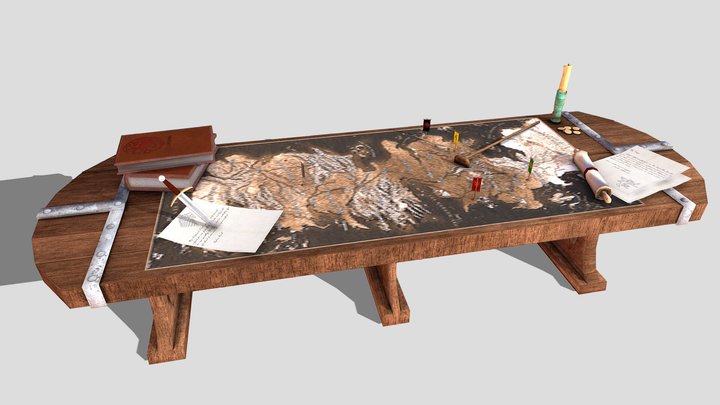 Medieval World - War Table 3D Model