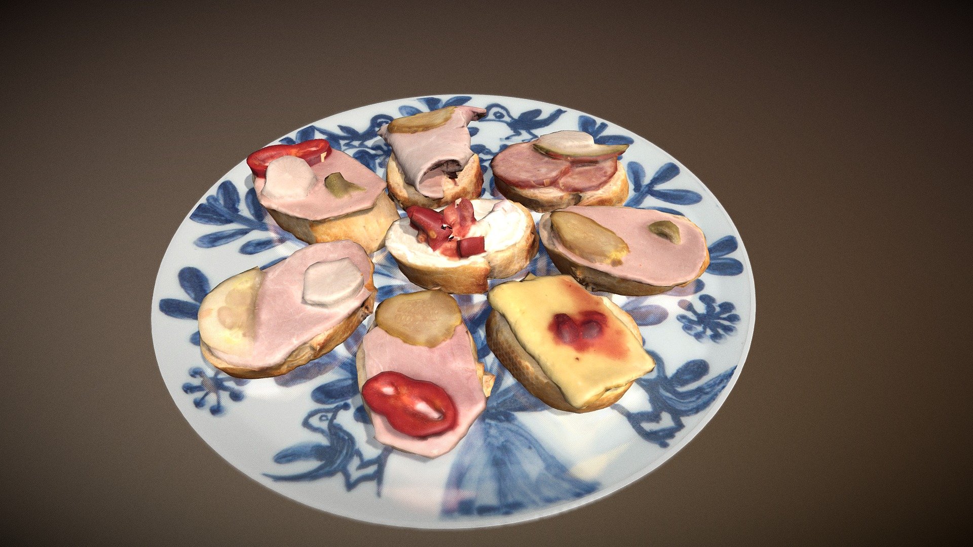 Plate with small sandwitches
