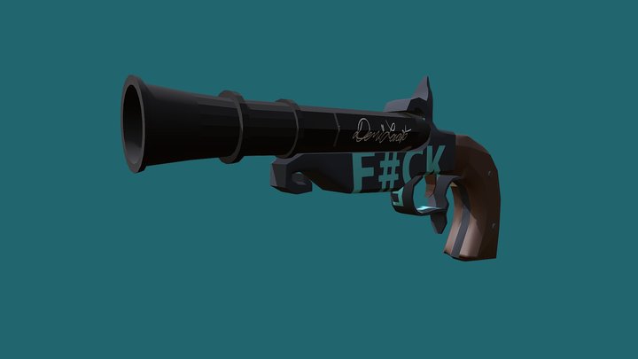 (FREE) Blunderbuss Pistol w DemiLovato Signature 3D Model