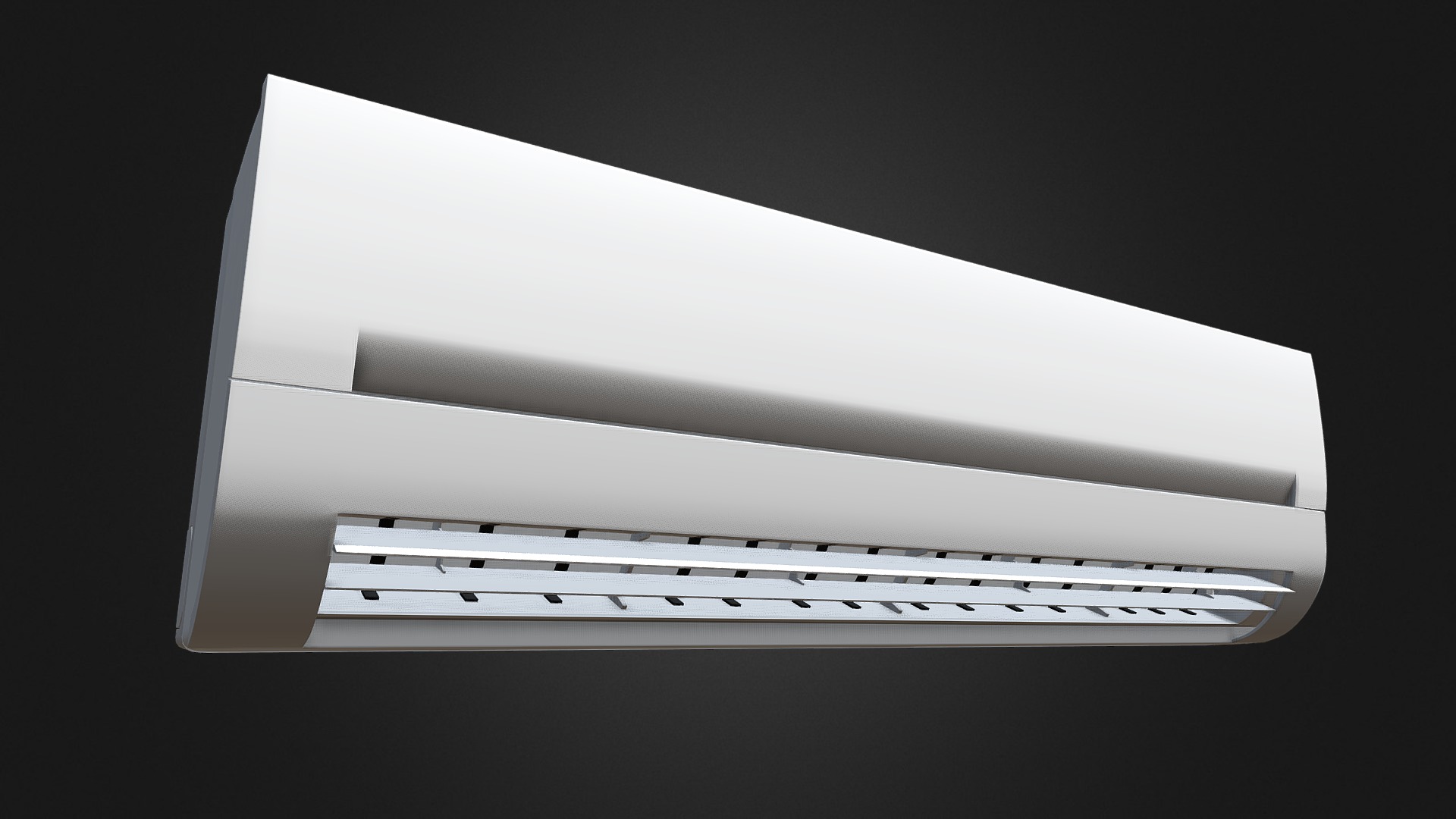 3D model Interior Air Conditioner 3D Model - This is a 3D model of the Interior Air Conditioner 3D Model. The 3D model is about a white rectangular object.