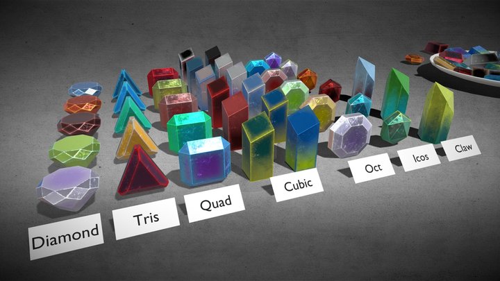 Ultimate Textured Gems Pack 3D Model