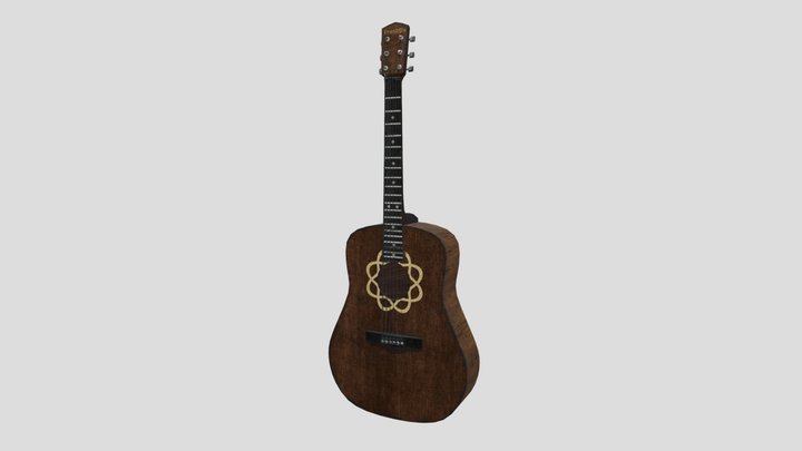Acoustic Guitar Dirty 3D Model