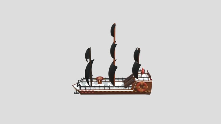 The cartoon Ship 3D Model