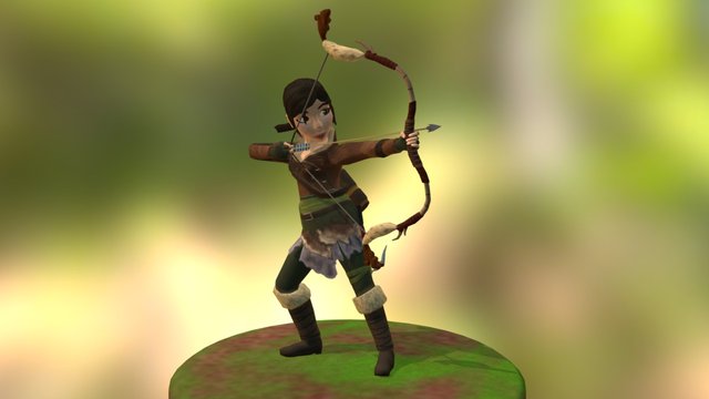 Lara on the Hunt 3D Model