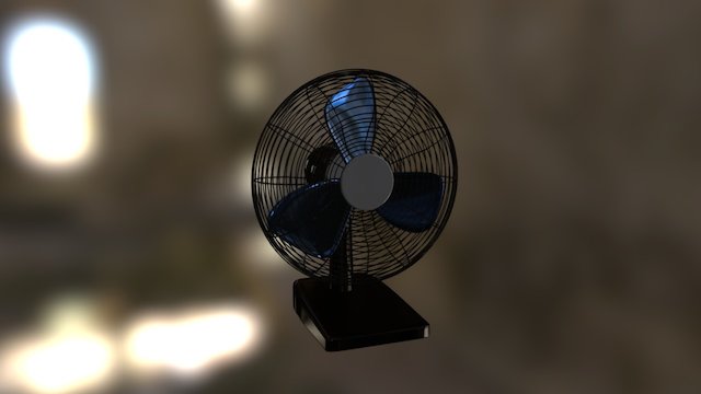 Animated Desk Fan 3D Model