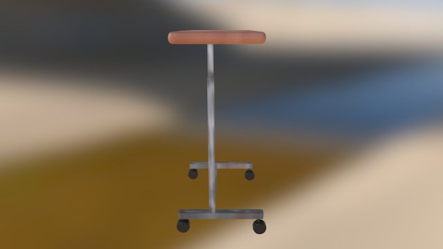 Distressed Hospital Over Bed Desk 3D Model