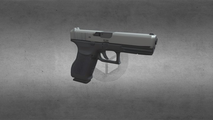 Glock-Style Semi-Automatic Pistol 3D Model