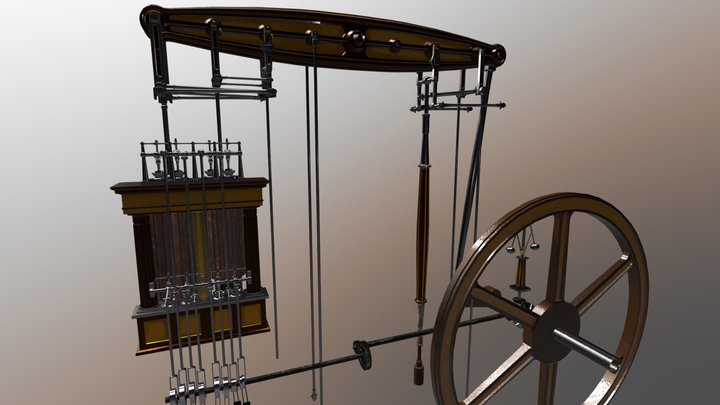 1858 Steam Powered Water Pumping Engine 3D Model