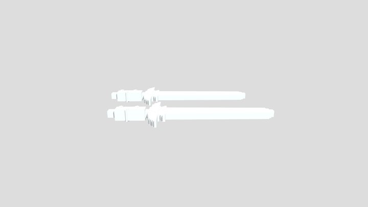 YT Battlegrounds Pixel Sword 3D Model