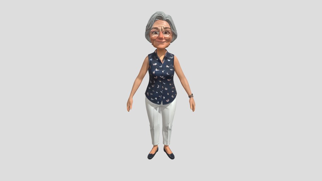Elderly woman cartoon character
