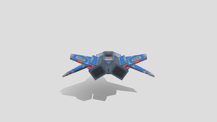 low poly space ship 3D Model