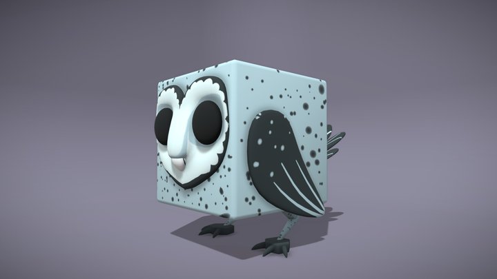 Knowly - the Blender Cube Owl 3D Model