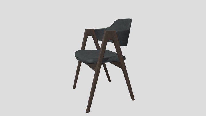 Стул кухонный из массива с высокой спинкой – Free 3D Model STL