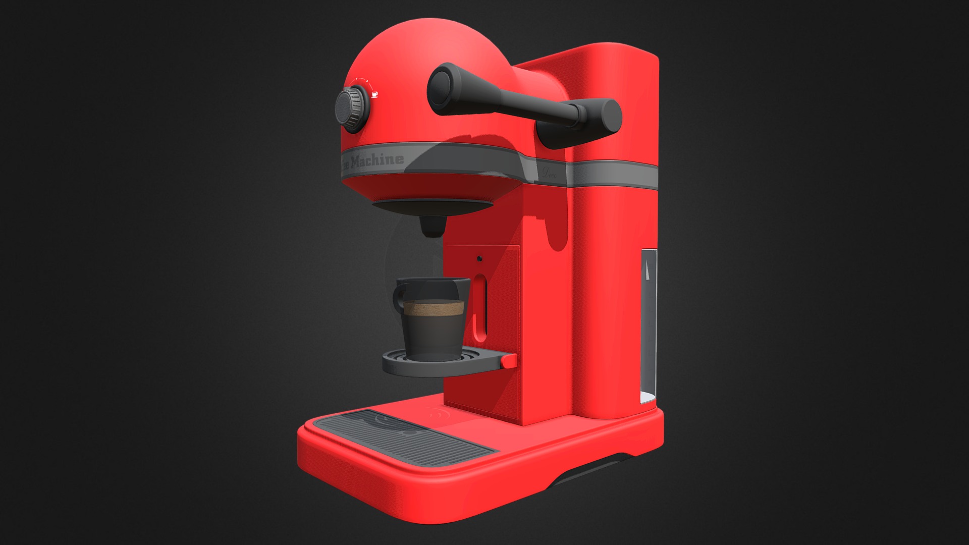 3D model Red Espresso Machine - This is a 3D model of the Red Espresso Machine. The 3D model is about icon.