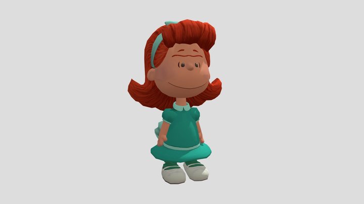 Little Red-Haired Girl 3D Model
