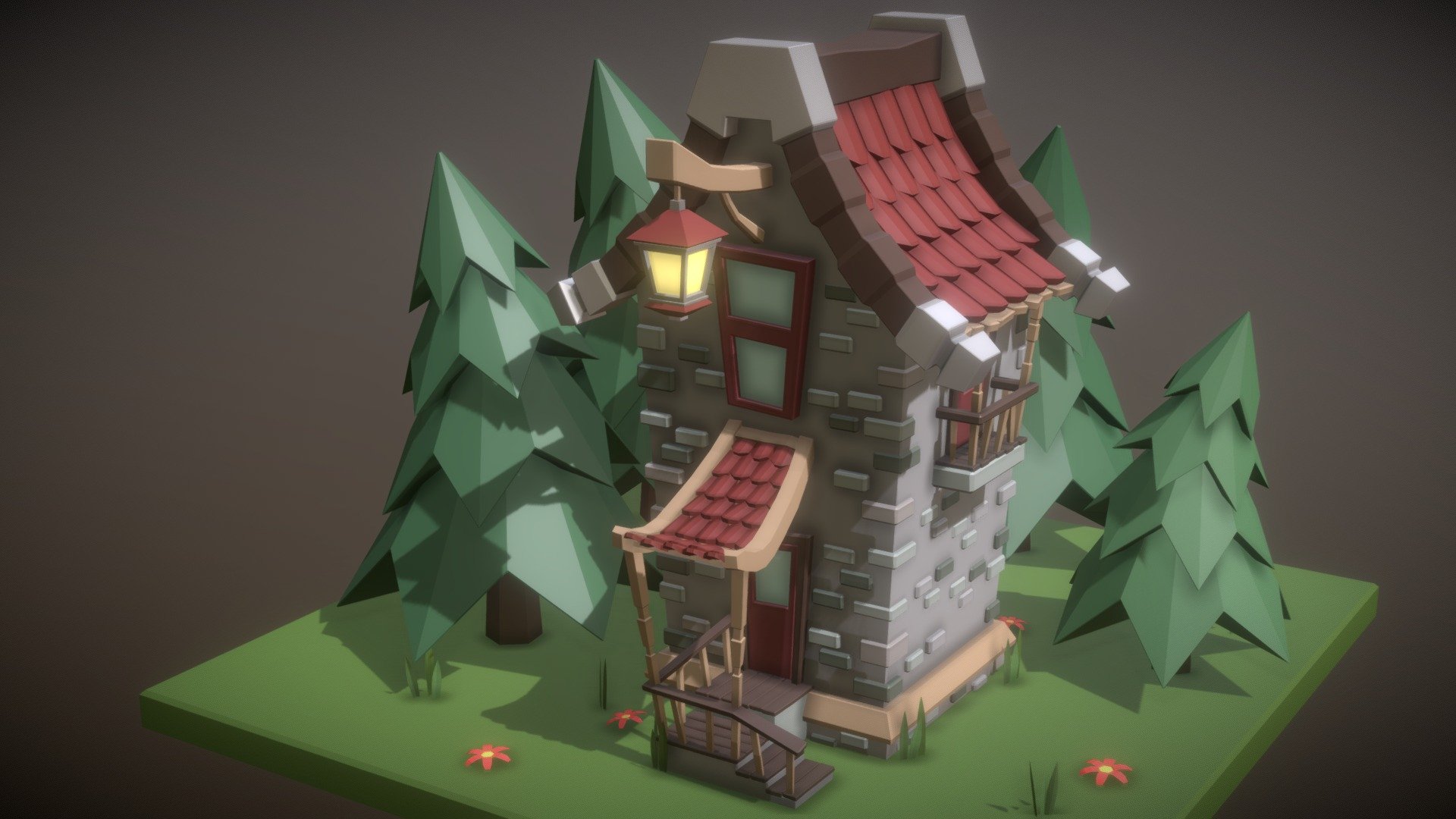 House in a woods.