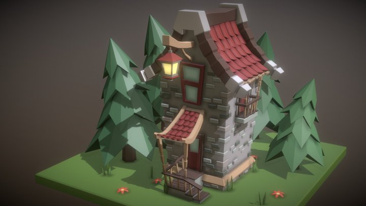 House in a woods. 3D Model