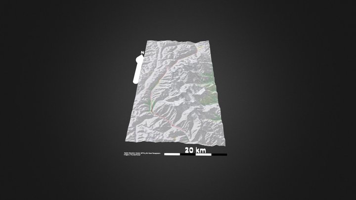贡嘎大环线_等高地图 – Gratis 3D-model STL