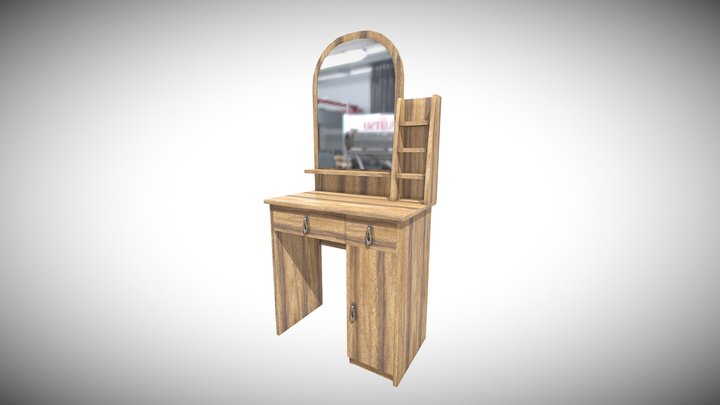 Wooden Dressing Table - Simple, Elegant & Modern 3D Model