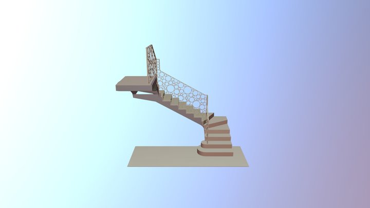 Stairs with Balustrade Wray Common Road 3D Model