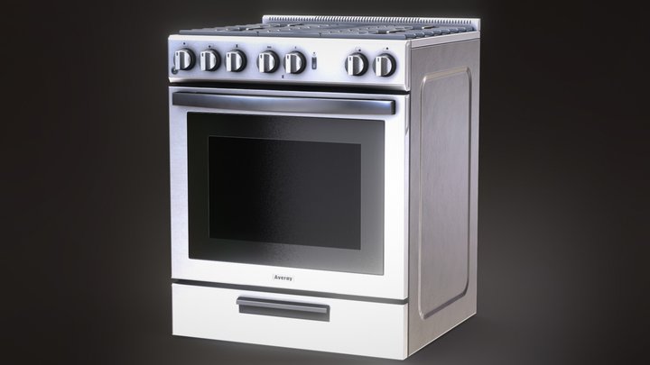 Modern Stainless Steel Oven 3D Model