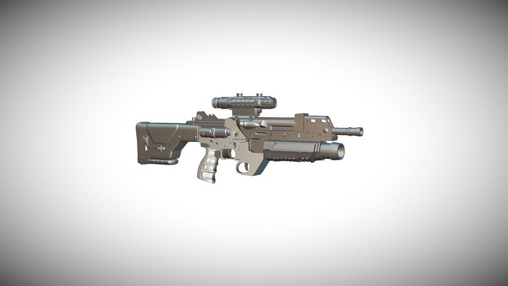 Assault Rifle m16 a2 m203 Grenade launcher 3D Model