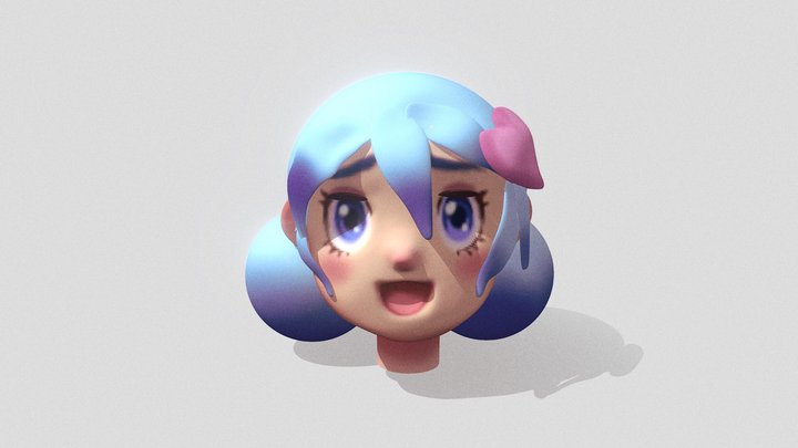 Anime girl head practice 3D Model