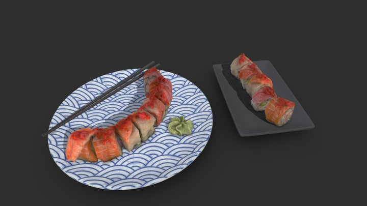 Photoscanned Sushi 3D Model