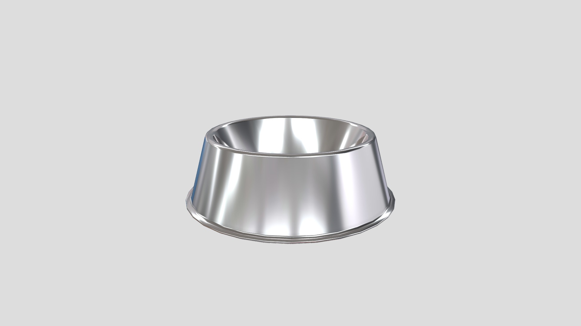 3D model Pet Water and Food Bowl - This is a 3D model of the Pet Water and Food Bowl. The 3D model is about a silver ring with a diamond.