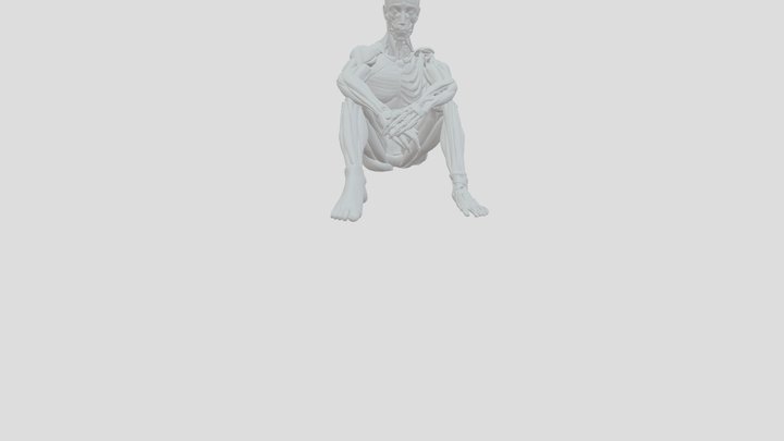 Male Sitting Pose 3D Model