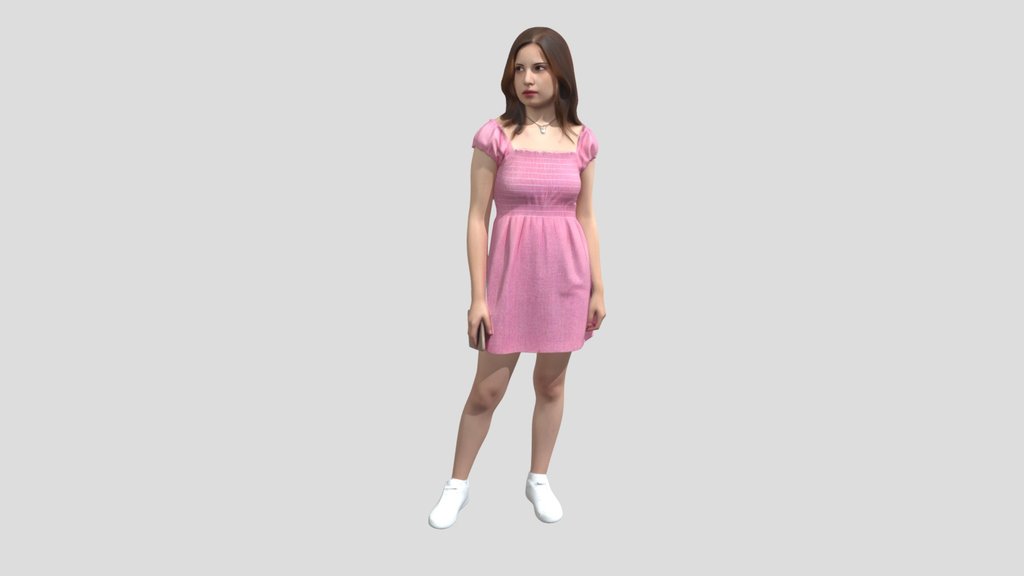 Pink Gingham Dress Portrait