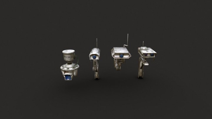 Decayed Security Cameras 3D Model