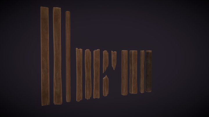 Stylized wood beams and logs (gameready assets) 3D Model