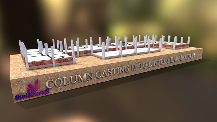 19 column casting up to lintel beam_obj 3D Model