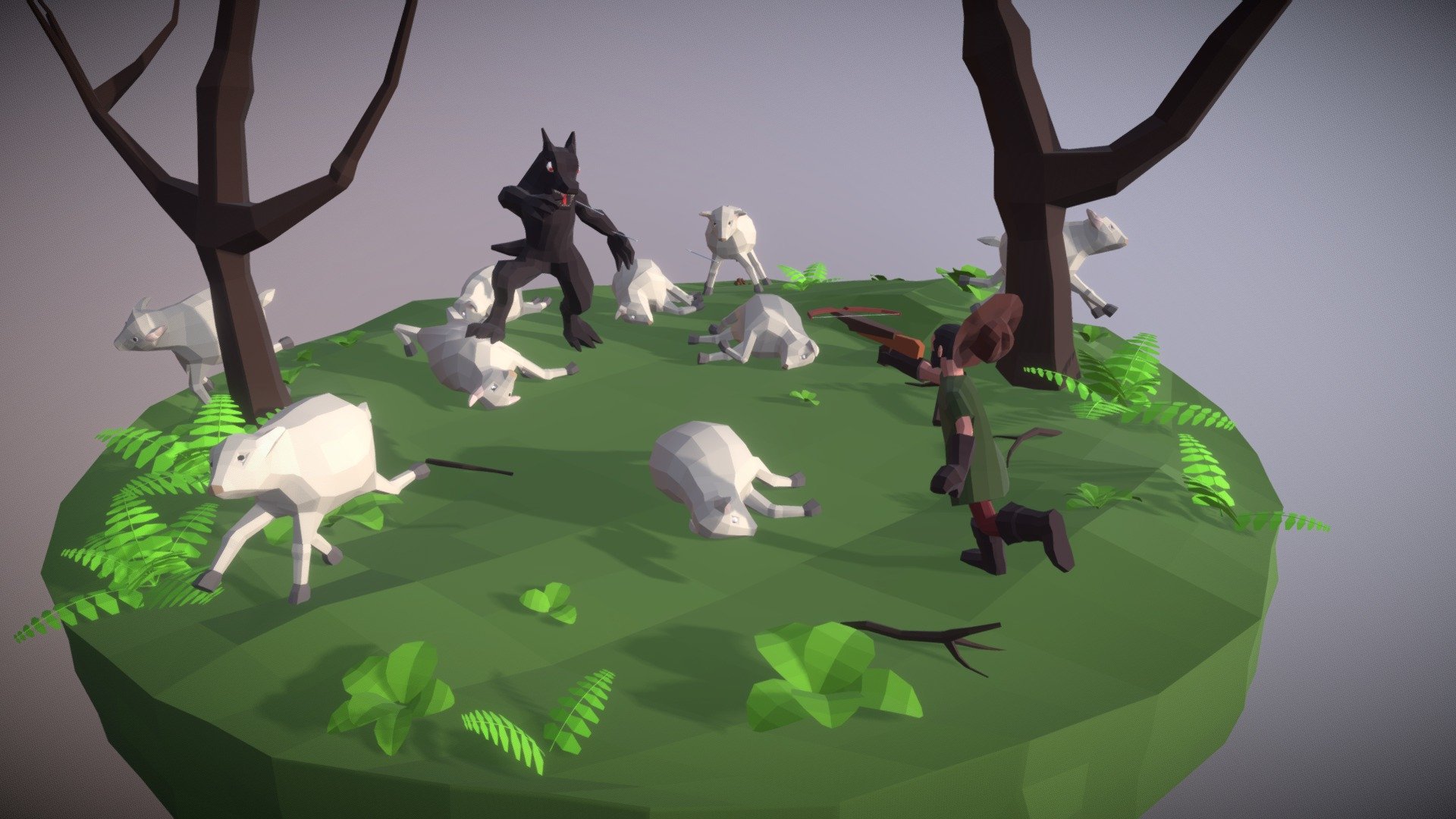 Hunter and werewolf - FairyTaleChallenge.