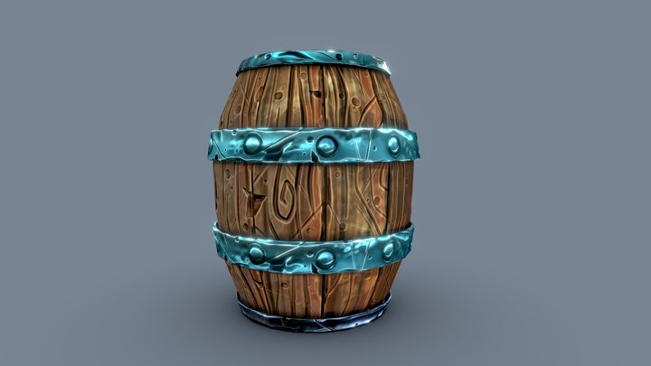 Stylized Barrel 3D Model
