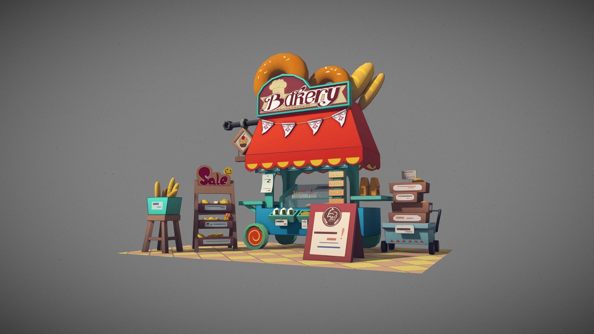 Bakery 3D model by Elizaveta_Kostuyk [3c8b056] Sketchfab