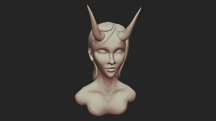 demon woman bust 3D Model