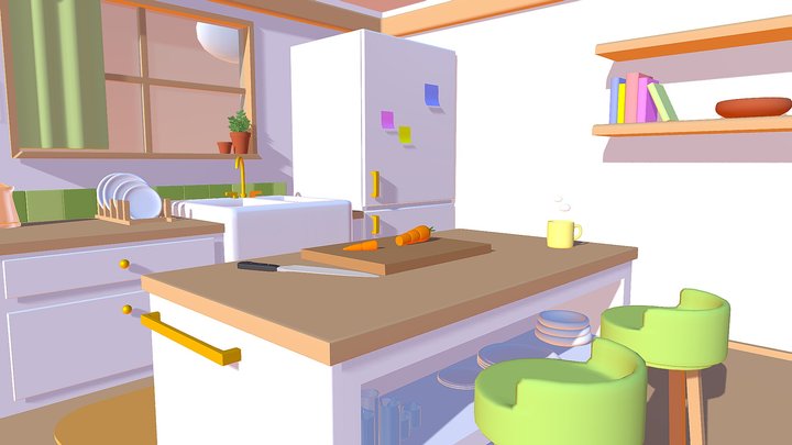 Isometric Kitchen 3D Model