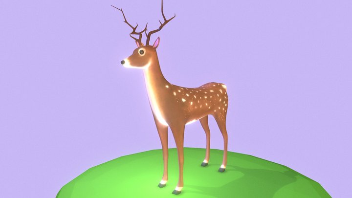 Cute Deer (Antlers) 3D Model