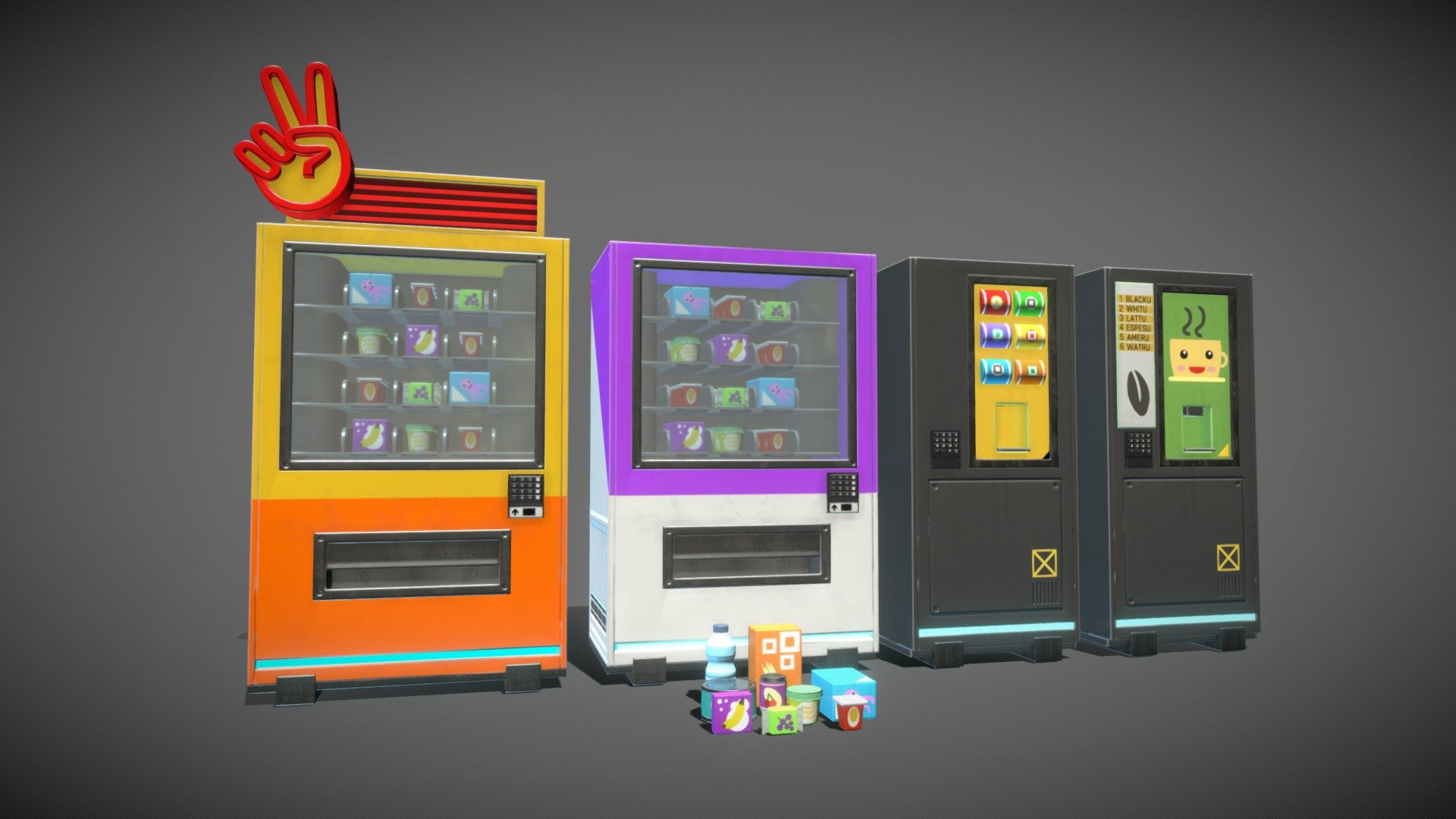 Kawaii Japanese Anime Vending Machine Pack - Buy Royalty Free 3D model ...