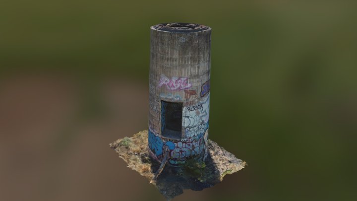 Abandoned Roundhouse Power Chimney 3D Model