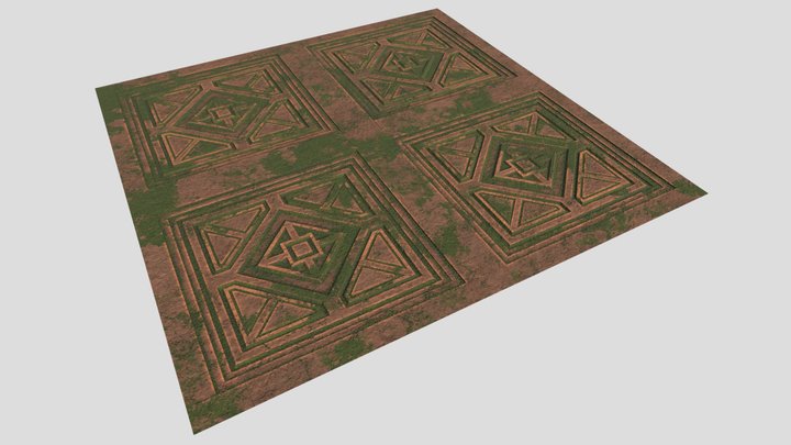 Mossy Stone Surface 3D Model