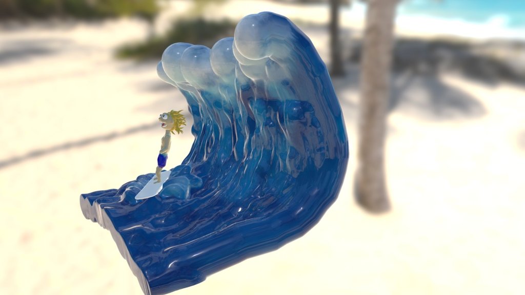 Surfing - 3D model by Gilloute [3c937e3] - Sketchfab