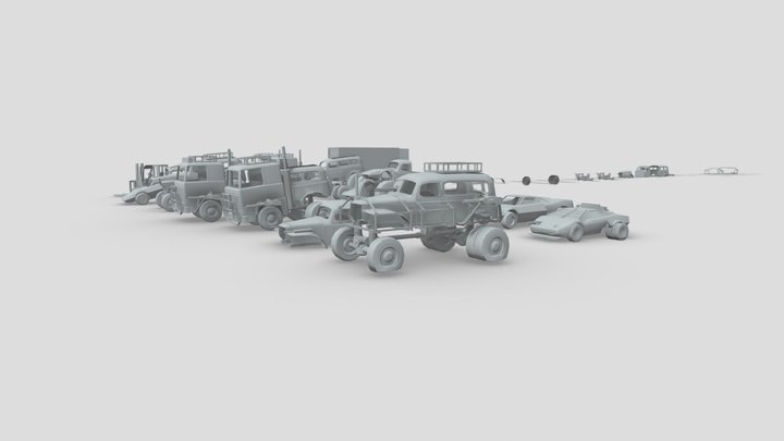 Low Poly Battle Car Generator – Gratis 3D-model STL
