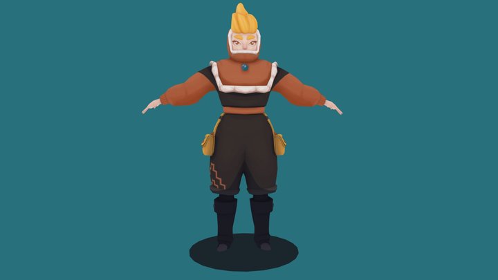 Low-poly Adventurer 3D Model